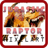 Jurassic Raptor Pixel Art - Color By Number_playmods.net